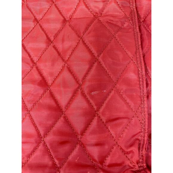 Ellen Tracy‎ Orange Quilted Weekender Bag Tote Travel Duffle Pockets Large FLAW - Picture 10 of 11